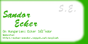 sandor ecker business card